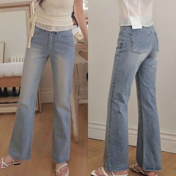 [Slowand] SLOWMADE Light Fit Semi Boots Cut Denim Pants (2 Color) *Summer Limited* *3 length for different height* *Made in Korea*