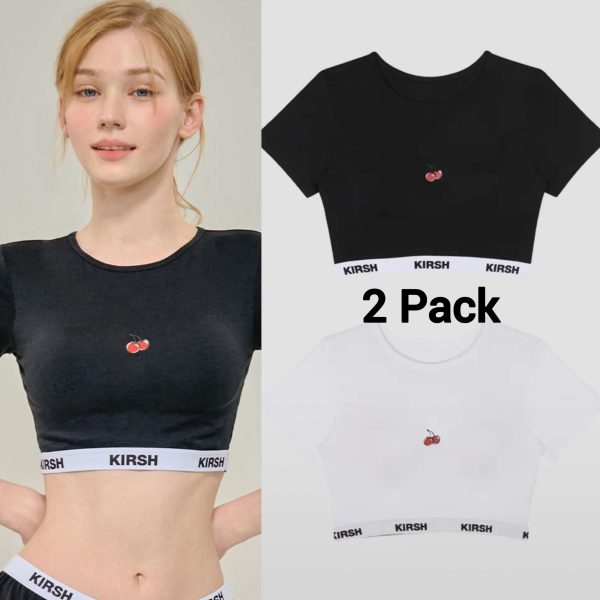 [Kirsh] Basic Half Sleeve Crop Bra Top 2 Pack Set *LIMITED*