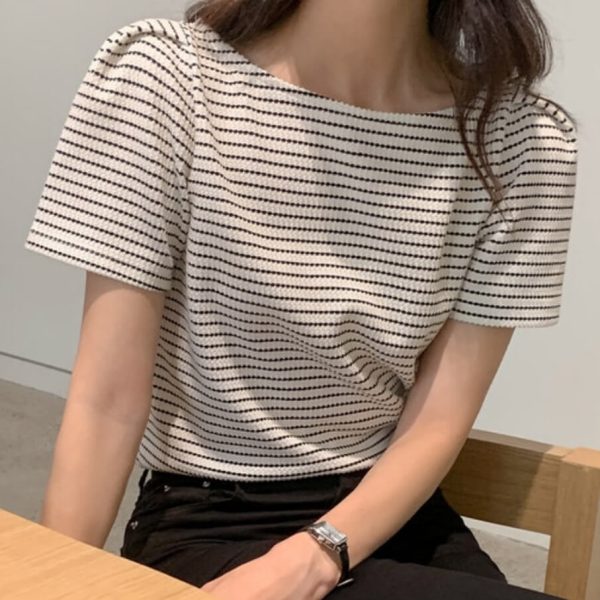 [Pureda] [MADE] Newbev Boat Neck T-Shirt (2 Color) *Summer Limited*