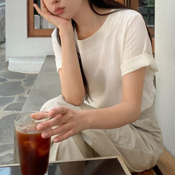 [Pureda] [MADE] Senra Cotton Half Sleeve Blouse (2 Color) *Summer Limited*