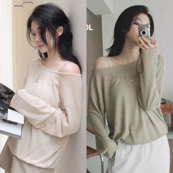 [Slowand] SLOWMADE Real Summer Sweatshirt Semi Off Shoulder (4 Color) *Made in Korea* *Summer Limited*