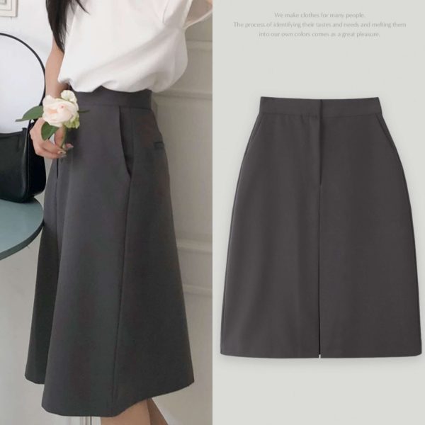 [Slowand] Slowmade Quality Front Midi Skirt (2 Color) *Made in Korea* *Summer Limited*