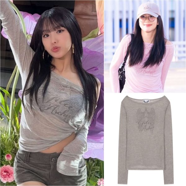 [GILAARCHIVE] Jisoo/ Natty Pick Star Wing Sheer Long Sleeve (4 Color) *Limited Time Sale*