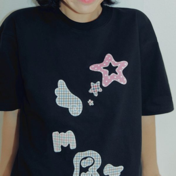 [Ambler] AS1225 AMB Angel Patch Half Sleeve T-Shirt (2 Color) *Season Limited*