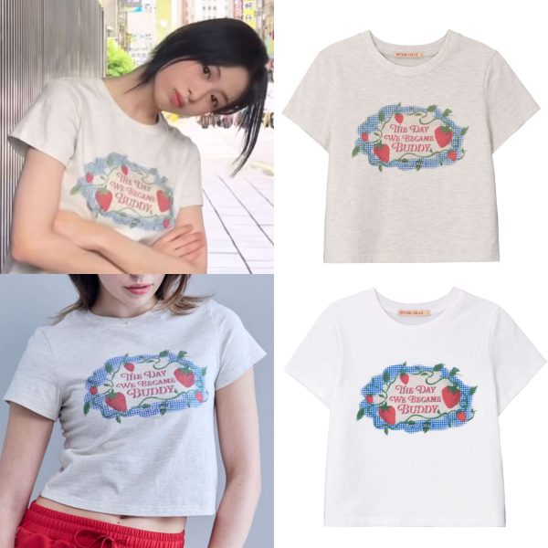 [Bittercells] Ahyeon Pick Sweetpea Berry Tee (2 Color) *Limited Time Sale*