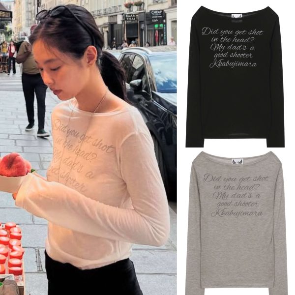 [GILAARCHIVE] Jennie Pick Lettering Sheer Long Sleeve (4 Color) *Limited Time Sale*